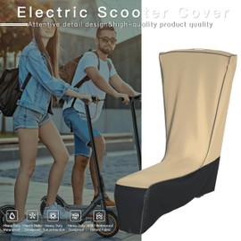 Electric Scooter Cover, Outdoor Waterproof and Dustproof , All-Season Electric Scooter Cover - Length 54 inches × Width 28 inches × Height 52 inches, Khaki and Black