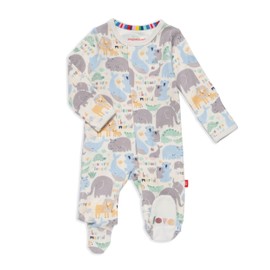 Magnetic Me 100% Cotton Magnetic Baby Footie Pajamas | Super Soft Organic Cotton Fabric | Little Lovin | 0-3 Months