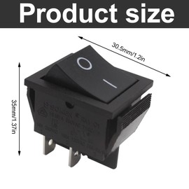 Wipptaster, 6 Stück, an/aus, Ein-Aus-Kippschalter, 4 Endpunkte, Mini-Wippschalter, geeignet für Autos, Boote, Haushaltsgeräte, Momentan, Kippschalter Ein-Aus-Ein, Mehrfarbig, 16 A, 250 VAC/125 VAC