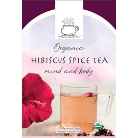 TBT - Totally Bold Tea - Organic Hibiscus Spice Tea - Caffeine-free - 30 pyramid whole leaf bags.