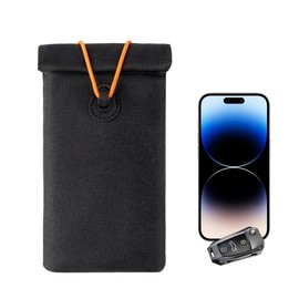 FSTURIOS Faraday Bags for Car Keys and Cell Phone, Keyless Entry Fob Signal Blocking Bag Anti Theft Car Protection, GPS Car Key Shielding Pouch WiFi/GSM/LTE/NFC/RFID Signal Blocker (Black)