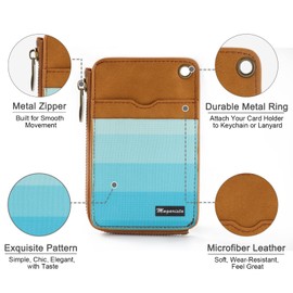 MNGARISTA Elastic Card Holder Wallet, Slim Minimalist Wallet Vertical Credit Card Holder and Men & Women Front Pocket Wallet with 3 Card Slots and 1 Side Zipper Pocket, Black Marbling