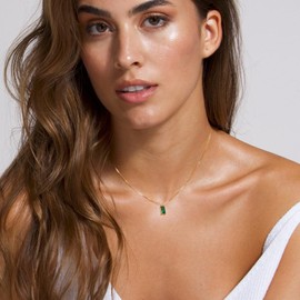 SIXDUTON Women's Necklace Birthstone 14K Gold-Plated Waterproof Birthstone Chain Birthday Valentine's Day Jewellery Gift for Women Girls Mum, Unit size, Metal, No Gemstone