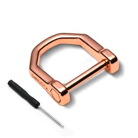 GSTATF - Anillos en D resistentes con grillete en forma de U de repuesto para cartera, llavero, collar de perro, Oro Rosa, 0.74Inch(19MM)