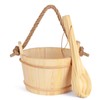 Sauna Bucket and Ladle Set,1.6Gallon(6 Liters) Sauna Bucket and 14.5″Sauna