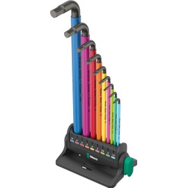WERA - 05133165001-950/9 Hex-Plus Multicolour 3 L-Key Set, Metric, BlackLaser, 9 Pieces