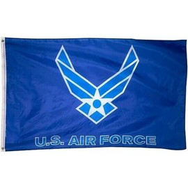3X5 US Air Force Flag Wings Logo USAF White Blue Veteran Active 100D