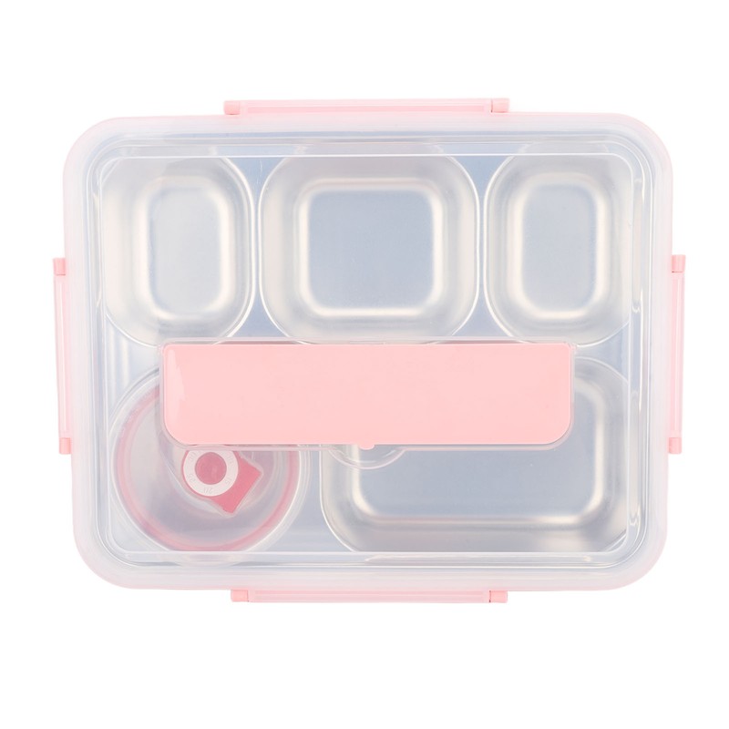 Lunch Box with Lid 5 Compartments Heat Preservation Stainless Steel