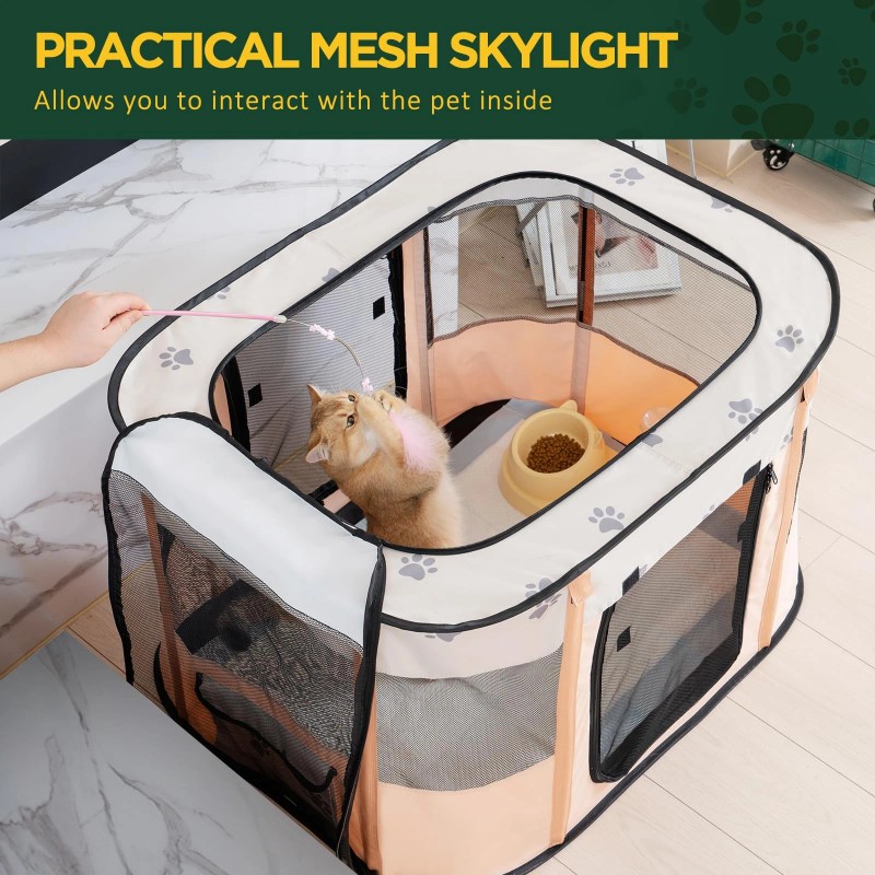 Avont Portable Dog Cat Playpen, Foldable Pop Up Pet Play