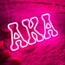 Greek Sorority Aka Neon Sign, Pink Dimmable Led Greek Sorority Gifts Neon Light Sign Sorority Dormitory Bar Neon Sign Wall Decor Sister Female Friend Holiday Gifts Souvenir(11.8 * 6.3in)