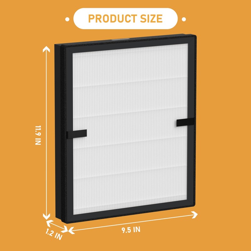 Allisfresh E-200 True HEPA Filter Replacement Compatible with Lunino E-200