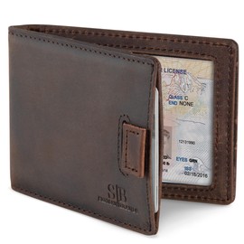 RFID Blocking Slim Money Clip Wallet – Leather Bifold Front Pocket Minimalist Mens Wallet with Money Clip for Men, Small Credit Card Holder Wallet - Travel Wallet with Gift Box