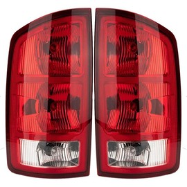 Tail Light Assembly Compatible with 2002-2006 Dodge Ram 1500 2003-2006 Dodge Ram 2500 3500 Pickup Driver and Passenger Side Taillights Rear Brake Lamps with Bulb Inside and Wiring Harness