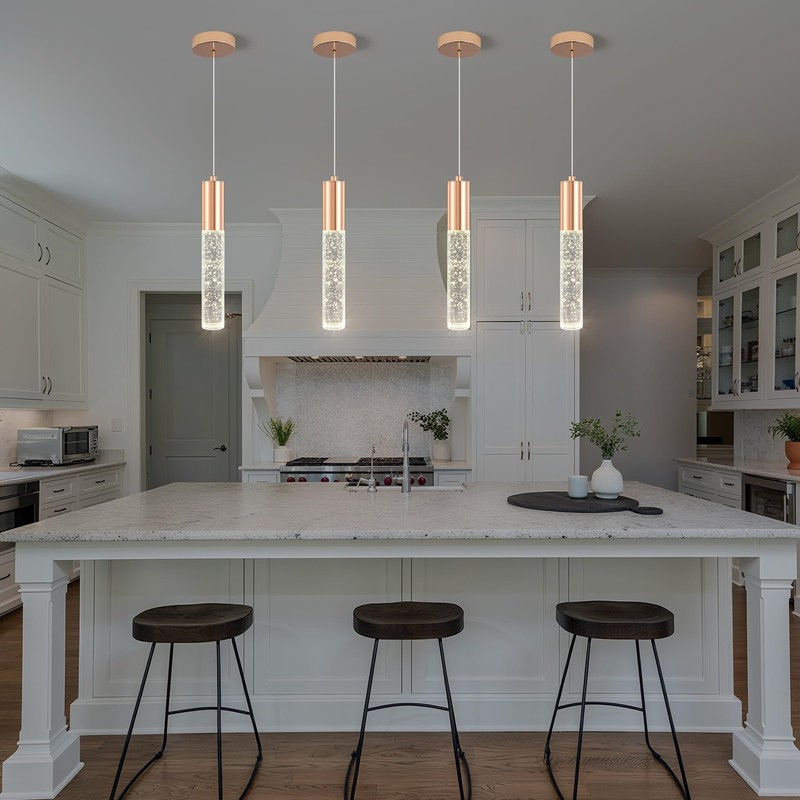 Upfelw 3-Pack Modern Crystal Pendant Light for Kitchen Island, Elegant