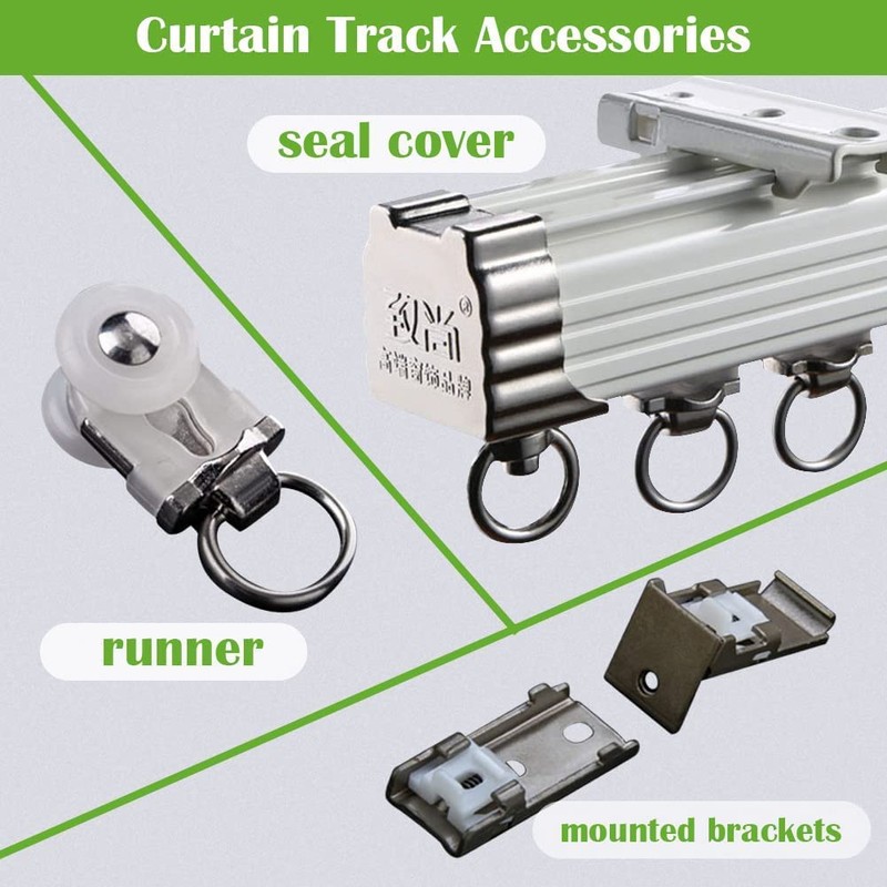 ZSHINE Curtain Single Tracks Ceiling or Wall Mounting Heavy-Duty Curtain