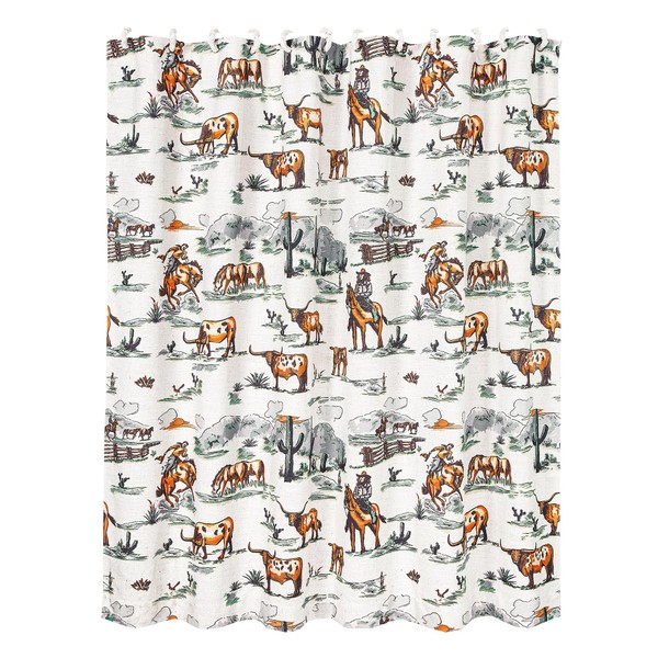 Paseo Road by HiEnd Accents Ranch Life Bathroom Fabric Shower