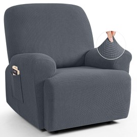 TAOCOCO Oversized Recliner Chair Covers, 1 Seater Streach Recliner Covers Soft Couch Protector Furniture Protector Covers with Elastic Chair Cover Jacquard Pattern (Grey)