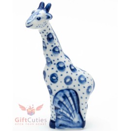Porcelain gzhel Giraffe figurine handmade Гжель
