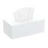 HIIMIEI Acrylic Tissue Box Cover White Tissue Holder Napkin Dispenser