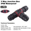 Danfetsoy Waterproof Junction Box 3 Way, 4pin Junction Box Outdoor