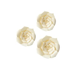 ZGjoy 3pcs Party Paper Flower Wedding Backdrop Decorations DIY Handcrafted Flower for Wedding Backdrop Nursery Wall Decoration (Cream)