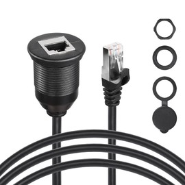 SinLoon RJ45 Panel Flush Mount Cable 3FT RJ45 Male to Female Car Flush Mount Cable Cat6A Cable for Car Truck Boat Motorcycle Dashboard Computer etc