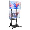 EZISE Rolling Dual TV Stand, Mobile TV Cart for Two