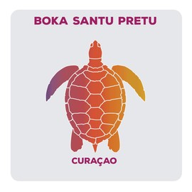 Boka Santu Pretu Curaçao Souvenir Acrylic Coaster 4-Pack Turtle Design