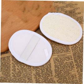 NOLITOY 2pcs Bath Towel Loofah Scrub Pad Loofah Exfoliating Pad Face Exfoliator Pad Bath Loofahs Sponge Natural Sea Sponge Loofah Dish Sponge Kitchen Cleaning Loofah Cleaning Sponges Beige