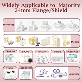 2PCS Flange Insert 14mm Compatible with Momcozy M9/M6/M5/S12 Pro/S9 Pro/Medela/Spectra/Bellababy/Lansinoh/Elvie/Nuliie/KISSBOBO/ANWIKE 24mm Wearable Breast Pump Replacement Accessories