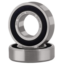 XIKE 2 pcs 6004-2RS Ball Bearings 20x42x12mm Bearing Steel and Double Rubber Seals, 6004RS Deep Groove Ball Bearing with Shields