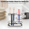 HarJue Toothbrush Holder Stand for Bathroom, Metal Toothbrush Organizer with