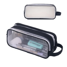 WISHOW Mesh Stationery Case Mesh Pen Case Mesh Pen Pouch Clear Pouch Stylish Pen Holder Pen Bag Simple Lightweight Pen Holder Multifunctional Elementary School Middle School Girl Boy Stationery