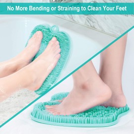 BESKAR Shower Foot Scrubber XL Larger Size Mat with Non-Slip Suction Cups - Cleans, Smooths, Exfoliates & Massages your Feet Without Bending, Improve Foot Circulation & Cleaner Dead Skin Remover