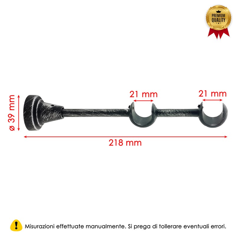 GIRASOLE HOME® 2 x Double Sided Open Curtain Pole Brackets