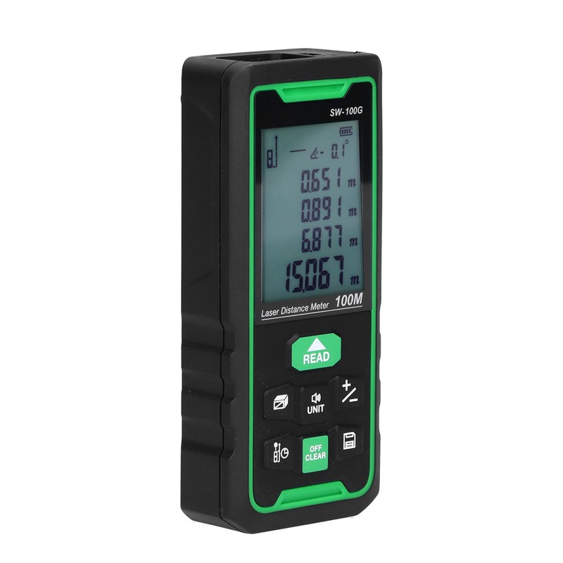 SW‑100G Green Light Rangefinder Handheld Universal Distance Meter for Indoor