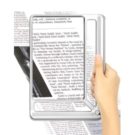 Tobegiga 5 x Reading Magnifier, Hand Magnifier, Lightweight Magnifying Glass for Books, Rectangular Magnifying Glass for Reading for Seniors, Large, Newspapers, Improved Handheld Magnifying Glass,