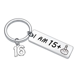 Waeceip 16th Birthday Keyring Happy Birthday Gifts for Girls Boys Idea as a Joke Celebration Funny Keyring Gifts for Son Daughter Best Friend(16th keyring)