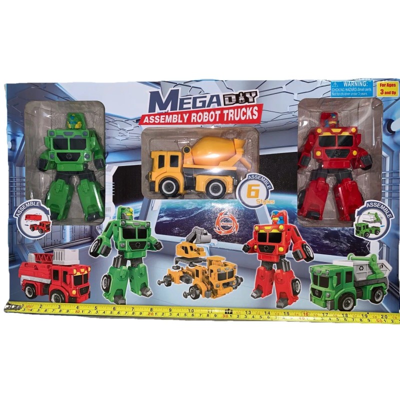 Robot Mega DIY Assembly Robot Trucks 3 Set 6 Styles