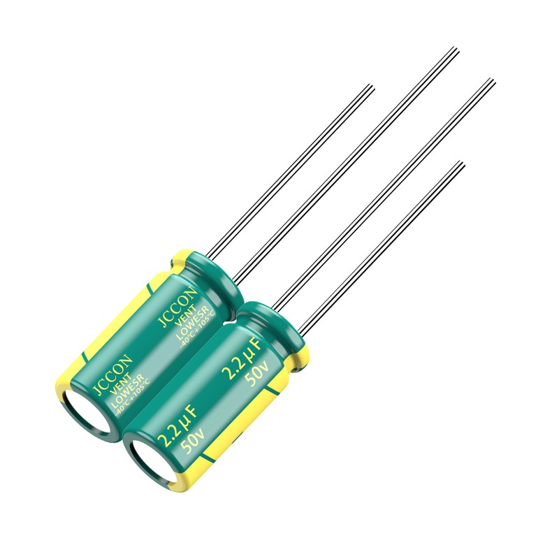 JCCON 10-Pack 50V 2.2uF Premium Quality Low ESR Electrolytic Capacitors
