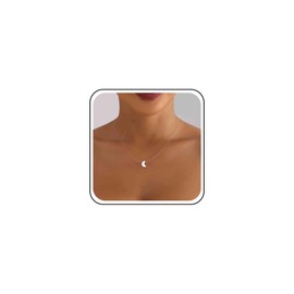 Aneneiceera Vintage Moon Pendant Necklace Transparent Invisible Chain Necklace Silver Moon Choker Necklace Fishing Line Necklace Chain Jewelry for Women (Moon)