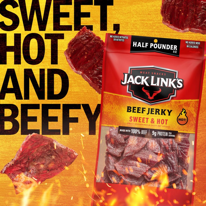 Jack Link's Beef Jerky, Sweet & Hot, Half Pounder Large