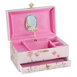 goki 15566 Musical Music Box Elf Beautiful Jewellery Box with Drawer Melody: Swan Lake Ballerina