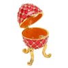 Egg Shaped Trinket Box Zinc Alloy Hinged Jewelry Ring Holder