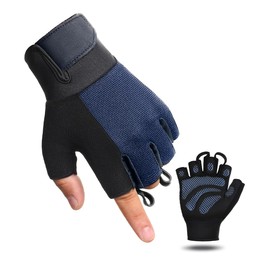TenoFit Fingerless Workout Gloves for Men and Women, Lightweight Breathable Fitness Gloves for Weightlifting, Cycling, Climbing, Rowing