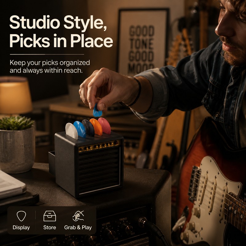 Guitar Pick Holder for Desk Display – 3D Printed Mini