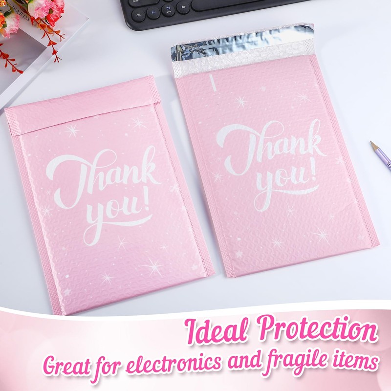 Enjamyo 50 Pack Bubble Mailers, 6x10" Thank You Bubble Mailers,