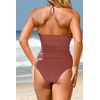 Beachsissi Women's Two-Piece Swimsuits, Padded, Side Drawstring, Swimwear, Halterneck Leopard