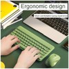 Keyboard and Mouse Combo,2.4G Wireless 79 Cute Round Keys Small