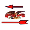 Unbranded FLEXIBLE FLYER SLED DECAL  EAGLE/ARROWS, WATER SLIDE WHITE BACKING